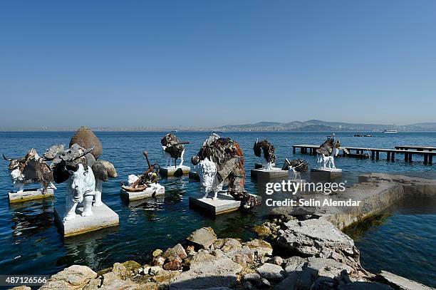 The artwork 'The Most Beautiful of All Mothers' by Adrian Villar Rojas shown as part of 14th Istanbul Biennial 'Saltwater' at Trotsky House on...