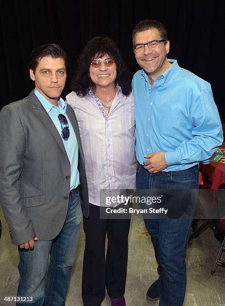 Singer Deven May, singer Paul Shortino and writer John Katsilometes attend The Animal Foundation's 11th annual 'Best in Show' a benefit for the...