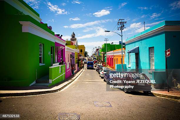 cape town colorful houses - south africa - cape town bo kaap stock pictures, royalty-free photos & images