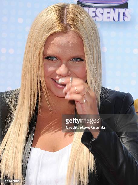 Alli Simpson arrives at the Disney Channel Presents 2014 Radio Disney Music Awards at Nokia Theatre L.A. Live on April 26, 2014 in Los Angeles,...