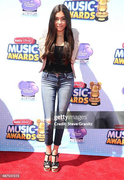 Madison Beer arrives at the Disney Channel Presents 2014 Radio Disney Music Awards at Nokia Theatre L.A. Live on April 26, 2014 in Los Angeles,...