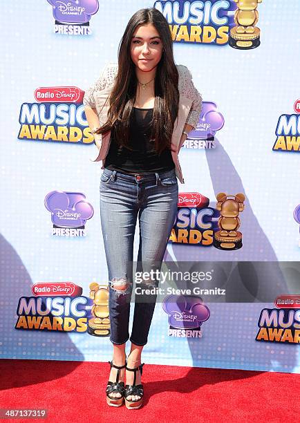 Madison Beer arrives at the Disney Channel Presents 2014 Radio Disney Music Awards at Nokia Theatre L.A. Live on April 26, 2014 in Los Angeles,...