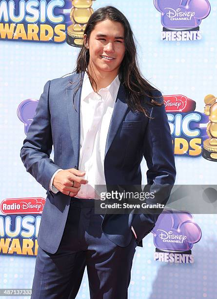 Boo Boo Stewart arrives at the Disney Channel Presents 2014 Radio Disney Music Awards at Nokia Theatre L.A. Live on April 26, 2014 in Los Angeles,...
