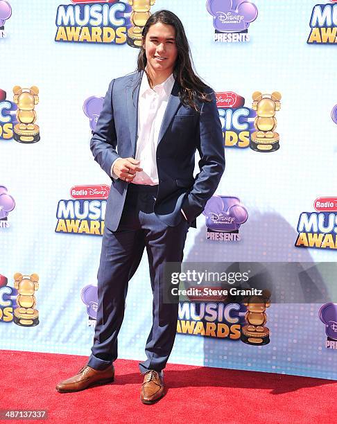 Boo Boo Stewart arrives at the Disney Channel Presents 2014 Radio Disney Music Awards at Nokia Theatre L.A. Live on April 26, 2014 in Los Angeles,...