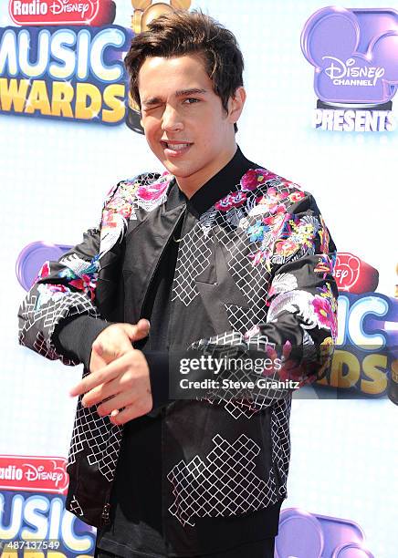 Austin Mahone arrives at the Disney Channel Presents 2014 Radio Disney Music Awards at Nokia Theatre L.A. Live on April 26, 2014 in Los Angeles,...