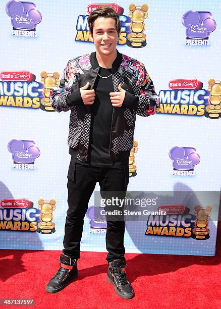 Austin Mahone arrives at the Disney Channel Presents 2014 Radio Disney Music Awards at Nokia Theatre L.A. Live on April 26, 2014 in Los Angeles,...