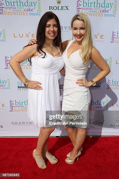 Personality Dominique Pinassi and TV Personality Aria Johnson attend BH100 Centennial Block Party On Rodeo Drive on April 27, 2014 in Beverly Hills,...