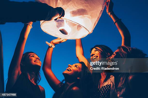 chinese lanthern - chinese lantern night stock pictures, royalty-free photos & images