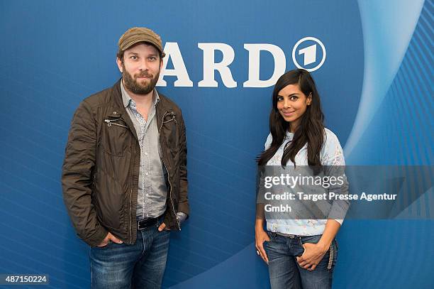 Collien Ulmen-Fernandes and her husband Christian Ulmen visit the ARD stand at 2015 IFA Tech Fair on September 6, 2015 in Berlin, Germany.