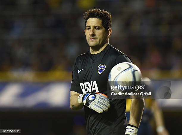 Agustin Orion goalkeeper of Boca Juniors looks on during a match between Boca Juniors and San Lorenzo as part of 23rd round of Torneo Primera...