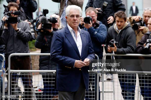 Max Clifford sighted arriving at Southwark Crown Court. April 28, 2014 in London, England.