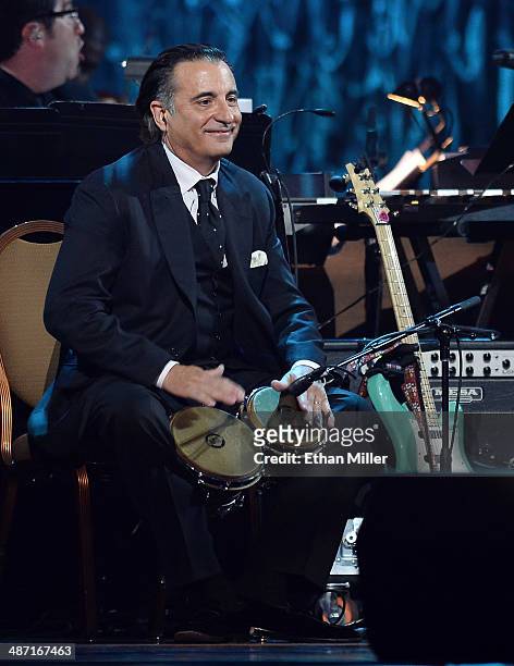 Actor Andy Garcia performs during the 18th annual Keep Memory Alive "Power of Love Gala" benefit for the Cleveland Clinic Lou Ruvo Center for Brain...