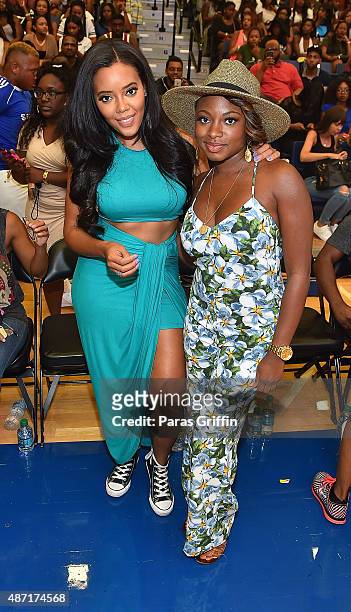 Angela Simmons and Naturi Naughton attend LudaDay Weekend Annual Celebrity Basketball Game at Georgia State University Sports Arena on September 6,...