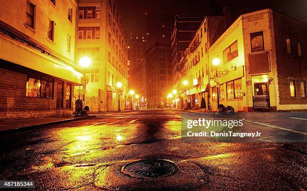 detalhe urban street, no bairro de chinatown de boston - bulevar - fotografias e filmes do acervo