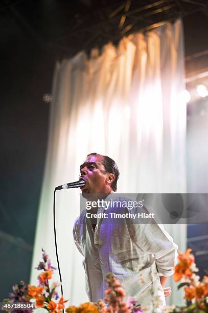 Mike Patton of Faith No More performs on day 2 of the Bumbershoot Festival at Seattle Center on September 6, 2015 in Seattle, Washington.