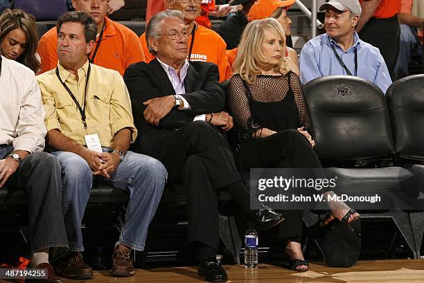 Playoffs: Los Angeles Clippers owner Donald Sterling with wife Rochelle Sterling in courtside seats during Game 5 vs Phoenix Suns at America West...