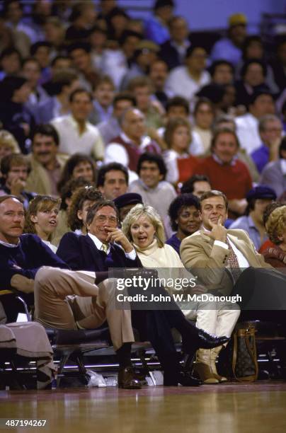 Los Angeles Clippers owner Donald Sterling with wife Rochelle Sterling in courtside seats during game vs Los Angeles Lakers at Los Angeles Memorial...