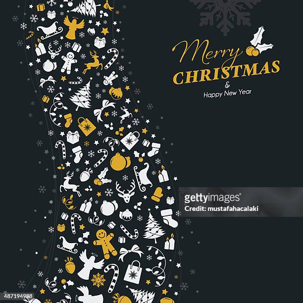 クリスマスカードにイエローゴール�ドのアイコンのアイコン - animal markings点のイラスト素材／クリップアート素材／マンガ素材／アイコン素材