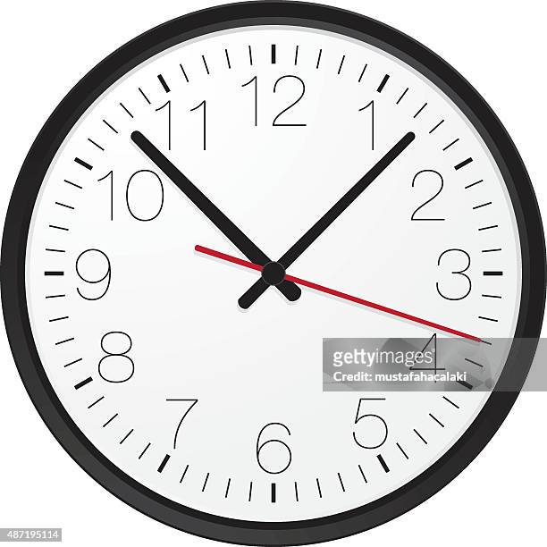 simple wall clock - clock face stock illustrations