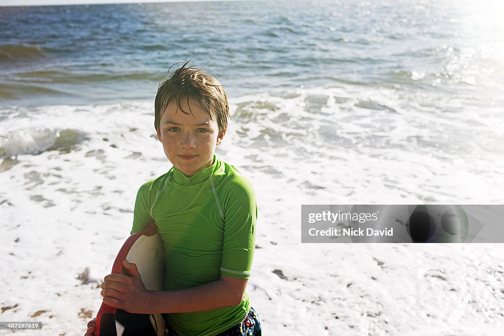 Portrait of boy by the seaside