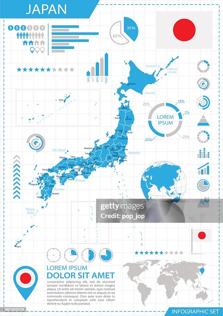 Japan - infographic map - Illustration