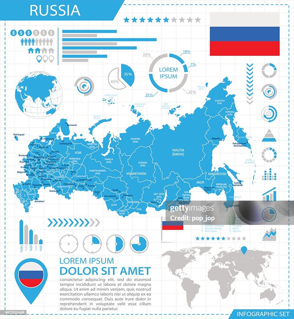 Russia - infographic map - Illustration