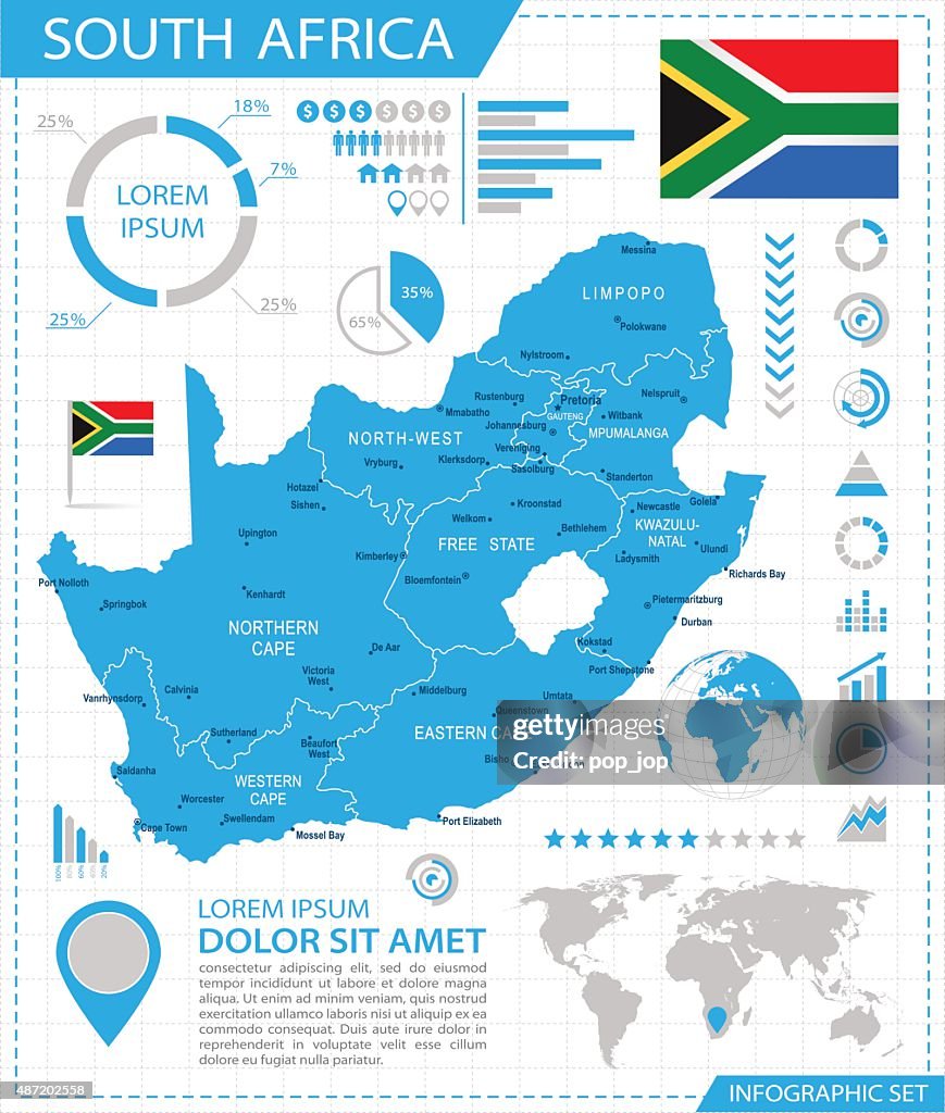 South Africa - infographic map - Illustration