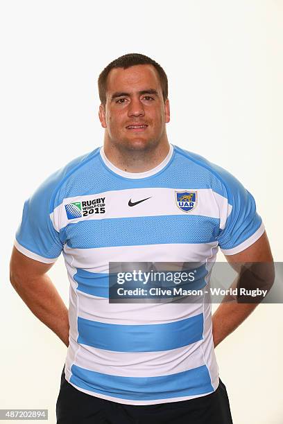 Marcos Ayerzaof Argentina poses for a portrait during the Argentina Rugby World Cup 2015 squad photo call at the Marriott Hotel on September 1, 2015...