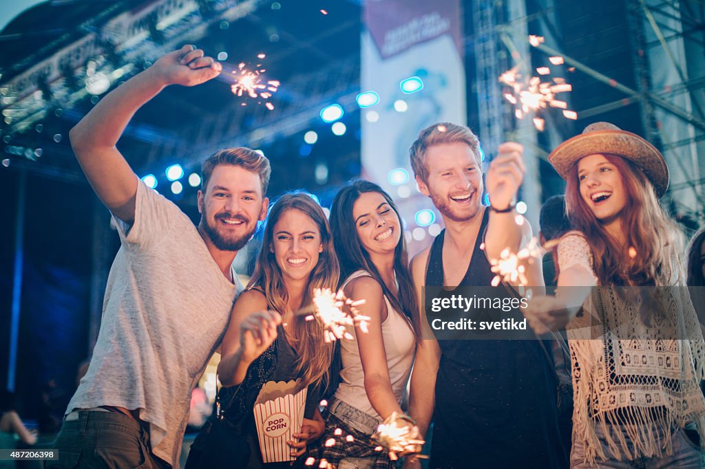 Young people at concert.