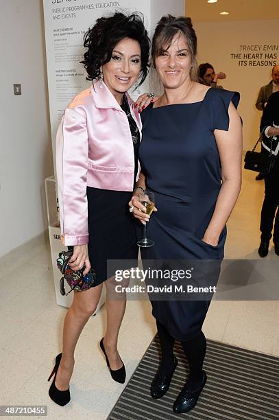 Nancy Dell'Olio and Tracey Emin attend the launch of "Serpentine", a new fragrance by The Serpentine Gallery and fashion house Comme des Garcons...