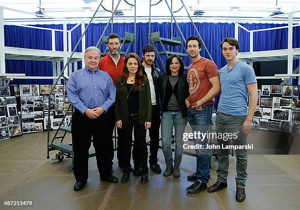 Cast members Fred Applegate, Jimmy Nail, Rachel Tucker, Michael Esper, Sally Ann Triplett, Aaron Lazar and Collin Kelly-Sordelet attend rehearsals...