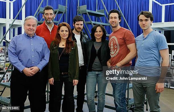 Cast members Fred Applegate, Jimmy Nail, Rachel Tucker, Michael Esper, Sally Ann Triplett, Aaron Lazar and Collin Kelly-Sordelet attend rehearsals...