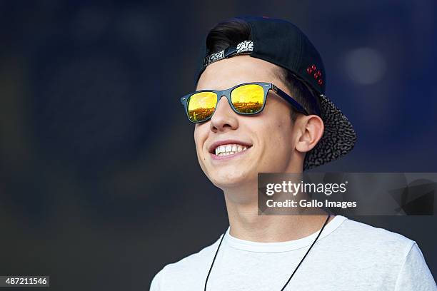 Dawid Kwiatkowski performs as he promotes his latest albumn, Pop and Roll, on September 5, 2015 at Manufaktura Shapping Cenetr in Lodz, Poland. Dawid...