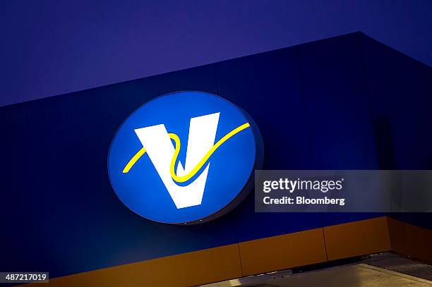 The Valero Energy Corp. Logo is displayed at the company's fueling station in San Francisco, California, U.S., on Friday, April 25, 2014. Valero...