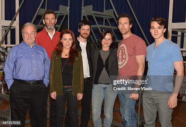 Cast members Fred Applegate, Jimmy Nail, Rachel Tucker, Michael Esper, Sally Ann Triplett, Aaron Lazar and Collin Kelly-Sordelet attend rehearsals...