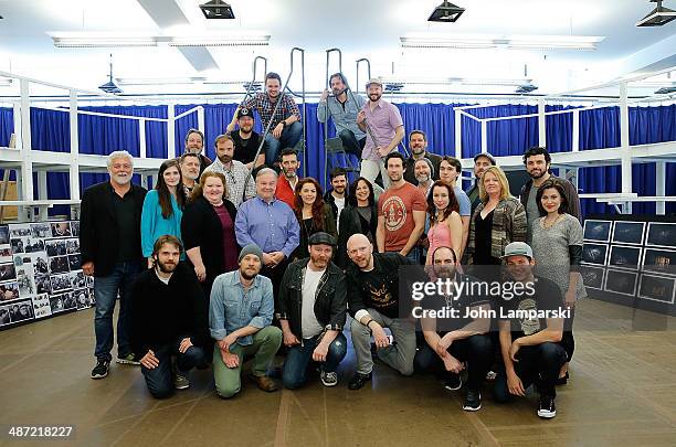 Cast members Fred Applegate, Jimmy Nail, Rachel Tucker, Michael Esper, Sally Ann Triplett, Aaron Lazar and Collin Kelly-Sordelet attend with the...