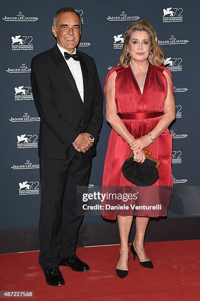 Venice Film Festival Director Alberto Barbera and actress Catherine Deneuve attend the Jaeger-LeCoultre gala event celebrating 10 years of...