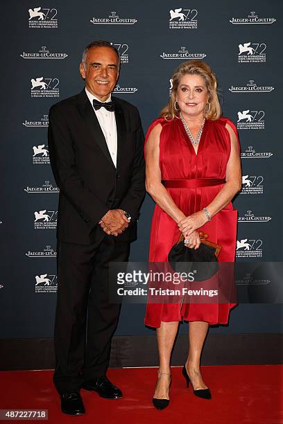 Venice Film Festival Director Alberto Barbera and actress Catherine Deneuve attend the Jaeger-LeCoultre gala event celebrating 10 years of...
