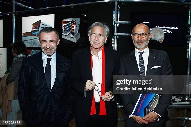 President of the Pompidou Center Alain Seban, French architect Bernard Tschumi and Vacheron Constantin France Director Jean-Yves Di Martino attend...