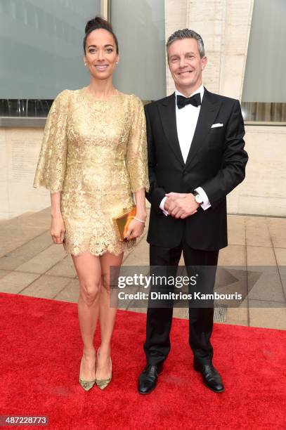 Actress Carmen Chaplin and Jaeger-LeCoultre CEO Daniel Riedo attend the 41st Annual Chaplin Award Gala at Avery Fisher Hall at Lincoln Center for the...