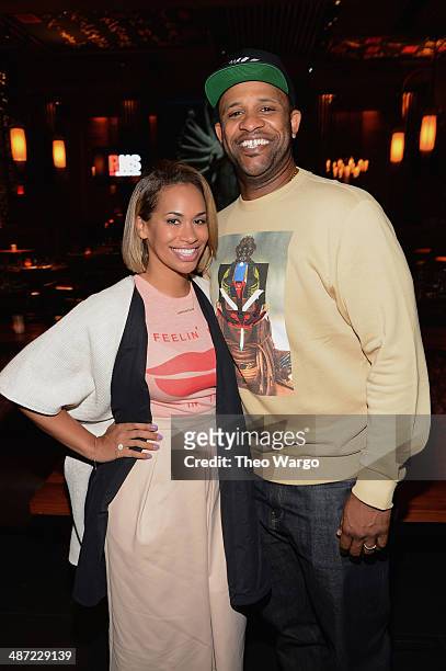 Baseball player CC Sabathia and Amber Sabathia attend Roc Nation Sports 1 Year Anniversary Luncheon at TAO Downtown on April 28, 2014 in New York...
