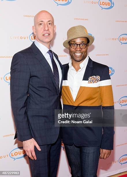 Executive Director of Live Out Loud Leo Preziosi and actor Billy Porter attend the 13th annual Live Out Loud Young Trailblazers Benefit gala at The...