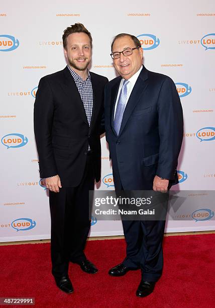 Ariel Foxman and Abraham Foxman attend the 13th annual Live Out Loud Young Trailblazers Benefit gala at The Times Center on April 28, 2014 in New...