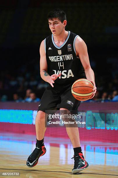 Gabriel Deck of Argentina drives during a second stage match between Argentina and Panama as part of the 2015 FIBA Americas Championship for Men at...