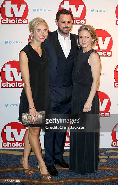 Maddie Hill, Danny Dyer and Kellie Bright attend the TV Choice Awards 2015 at Hilton Park Lane on September 7, 2015 in London, England.