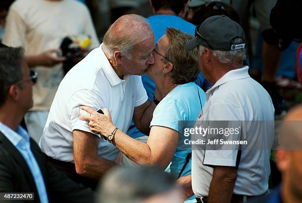 Vice President Joe Biden greets supporters during the annual Allegheny County Labor Day Parade Monday September 7, 2015 in Pittsburgh, Pennsylvania....