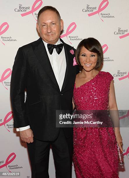 John Demsey and journalist Alina Cho attend The Breast Cancer Foundation's 2014 Hot Pink Party at Waldorf Astoria Hotel on April 28, 2014 in New York...
