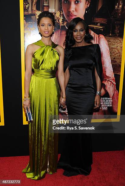 Actress Gugu Mbatha-Raw and Director Amma Asante attend the "Belle" premiere at The Paris Theatre on April 28, 2014 in New York City.