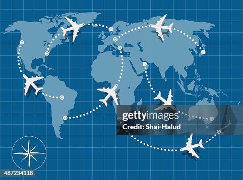 Map Flight Draw Flight Map High-Res Vector Graphic - Getty Images