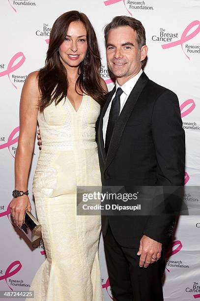 Jeff Gordon and wife Ingrid Vandebosch attend The Breast Cancer Research Foundation 2014 Hot Pink Party at The Waldorf=Astoria on April 28, 2014 in...
